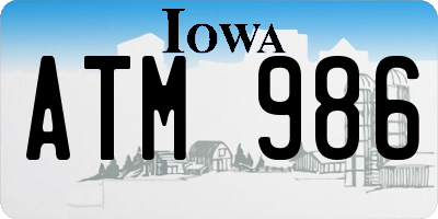 IA license plate ATM986