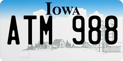 IA license plate ATM988