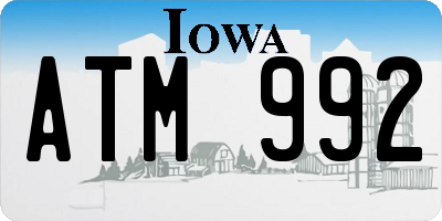 IA license plate ATM992