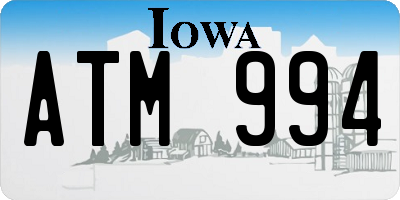 IA license plate ATM994