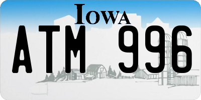 IA license plate ATM996