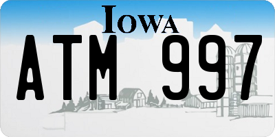 IA license plate ATM997