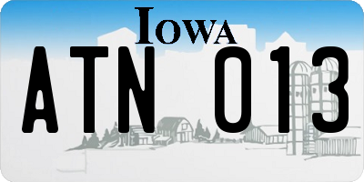 IA license plate ATN013