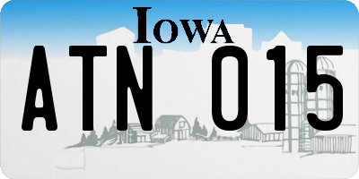 IA license plate ATN015