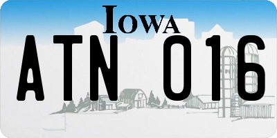 IA license plate ATN016