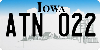 IA license plate ATN022