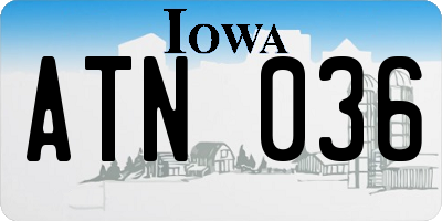 IA license plate ATN036