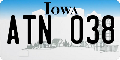 IA license plate ATN038
