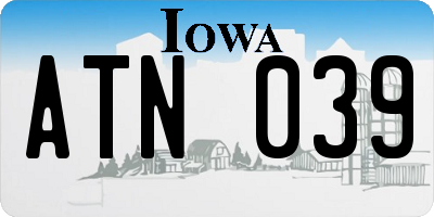IA license plate ATN039