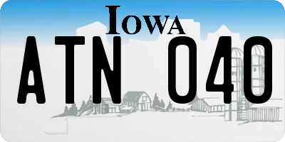 IA license plate ATN040