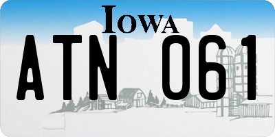 IA license plate ATN061