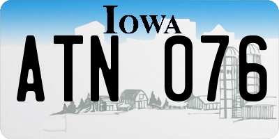 IA license plate ATN076