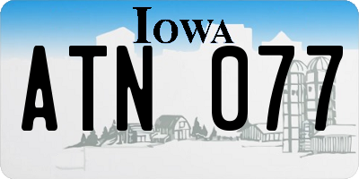 IA license plate ATN077