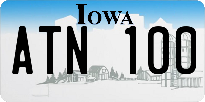 IA license plate ATN100
