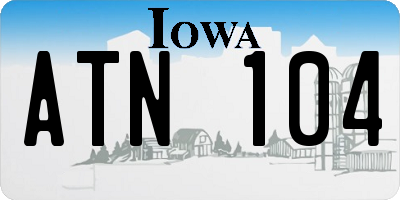 IA license plate ATN104