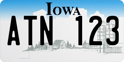 IA license plate ATN123