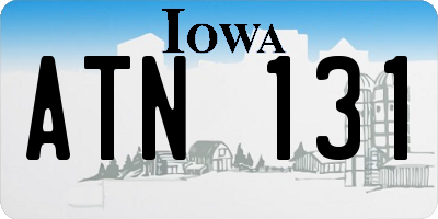IA license plate ATN131