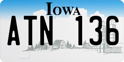 IA license plate ATN136