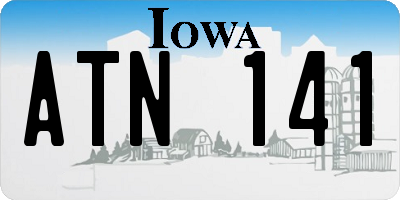 IA license plate ATN141