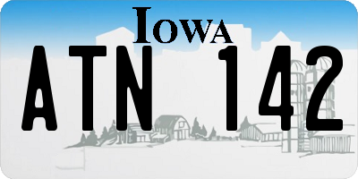 IA license plate ATN142