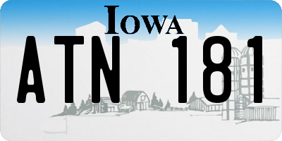 IA license plate ATN181