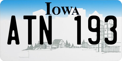 IA license plate ATN193