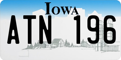 IA license plate ATN196