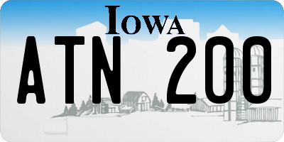 IA license plate ATN200