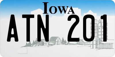 IA license plate ATN201