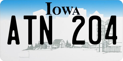 IA license plate ATN204