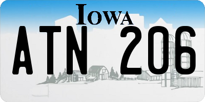 IA license plate ATN206