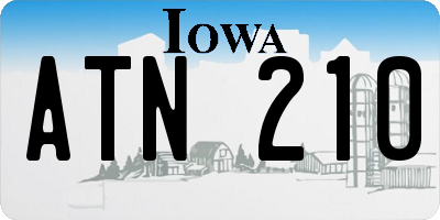 IA license plate ATN210