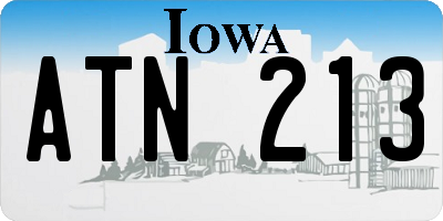 IA license plate ATN213