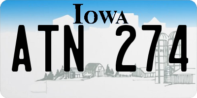 IA license plate ATN274