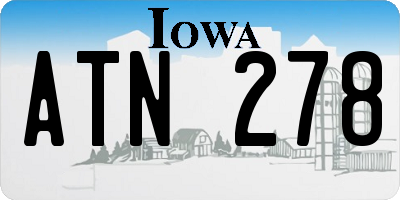 IA license plate ATN278