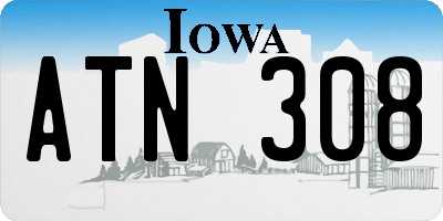 IA license plate ATN308