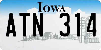 IA license plate ATN314