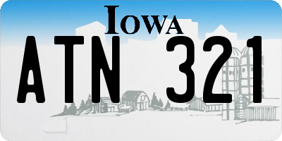 IA license plate ATN321