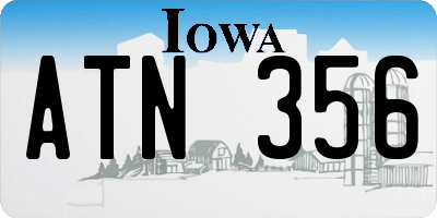 IA license plate ATN356