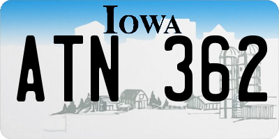 IA license plate ATN362