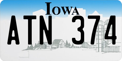 IA license plate ATN374