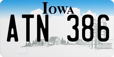 IA license plate ATN386