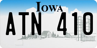 IA license plate ATN410