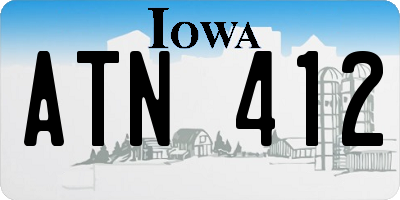 IA license plate ATN412