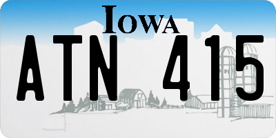 IA license plate ATN415