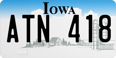 IA license plate ATN418