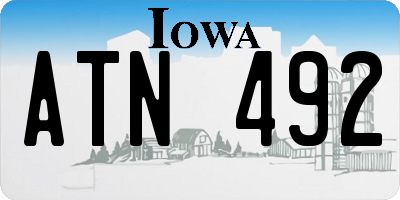 IA license plate ATN492