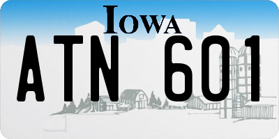 IA license plate ATN601