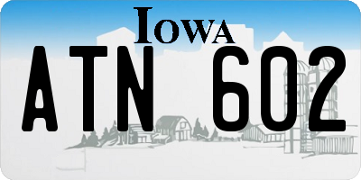 IA license plate ATN602
