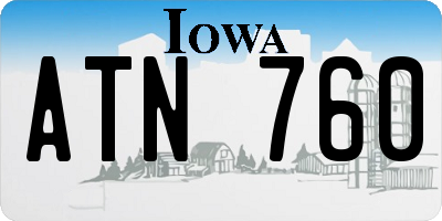 IA license plate ATN760